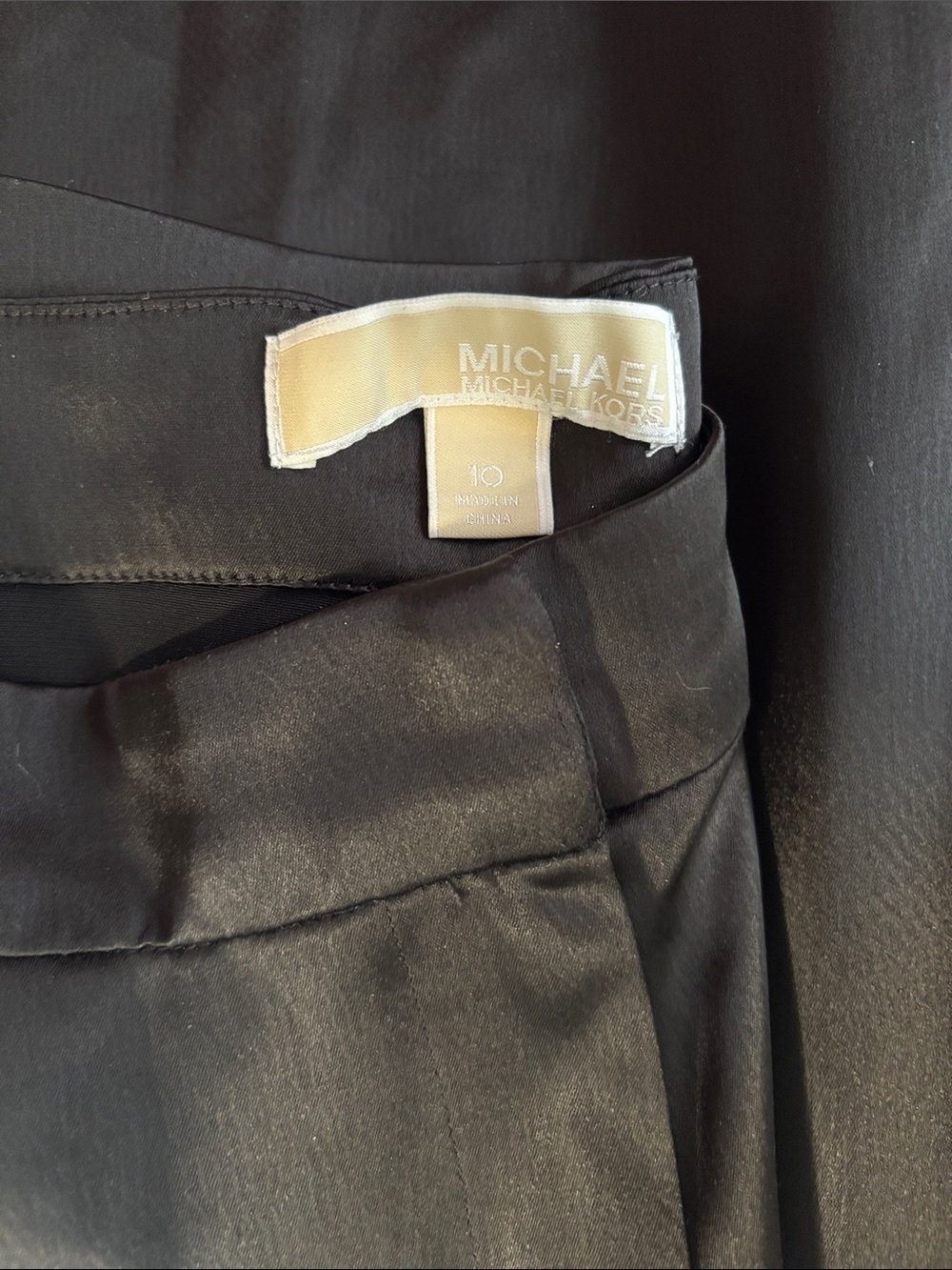 MICHAEL Michael Kors Black Satin Wide-Leg Pant - Picture 4 of 4